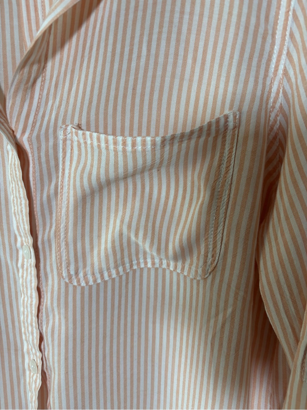 Velvet Heart Peach and White Striped Button-Front Shirt Women Size Large - Picture 7 of 15